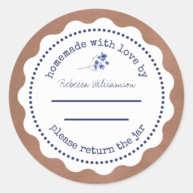 Personalised Jam Canning | Homemade  with love Classic Round Sticker (Front)