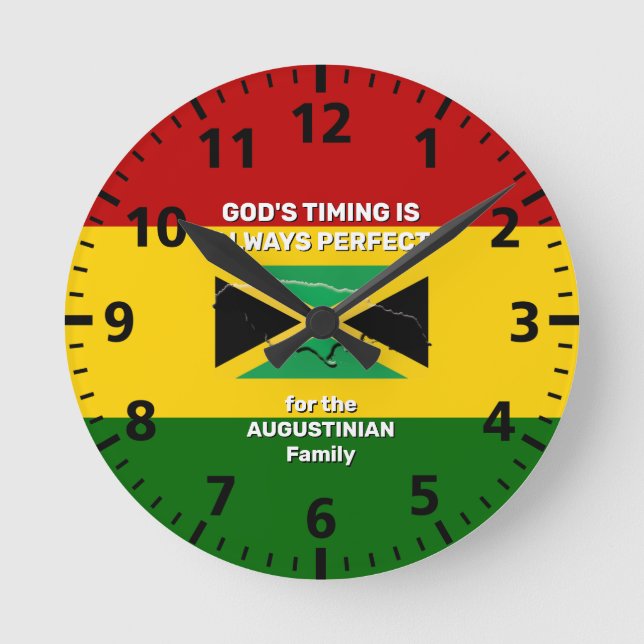 Personalised JAMAICA FLAG MAP Rasta Colours Round Clock (Front)
