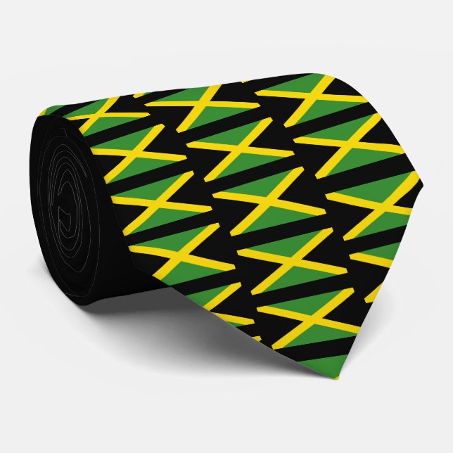 Personalised JAMAICA FLAG Monogram Neck Tie (Rolled)