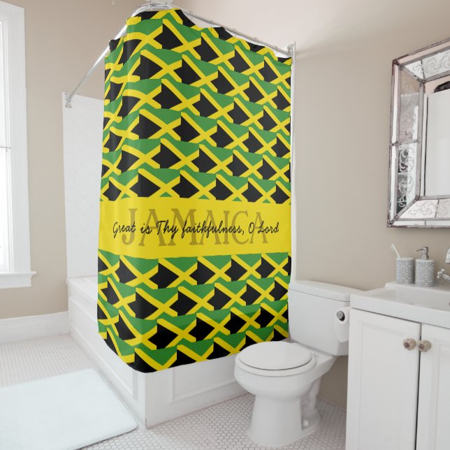 Personalised JAMAICA FLAG Shower Curtain (In Situ)