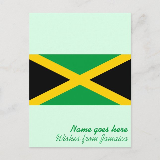 Personalised Jamaican Flag Holiday/Vacation Postcard (Front)