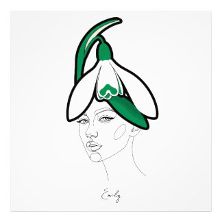 Personalised January Birth Flower Portrait Photo Print