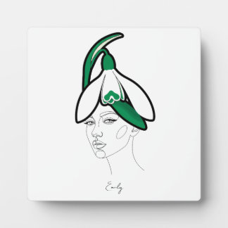 Personalised January Birth Flower Portrait Plaque