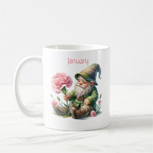 Personalised January Birth Month Garden Gnome Coffee Mug