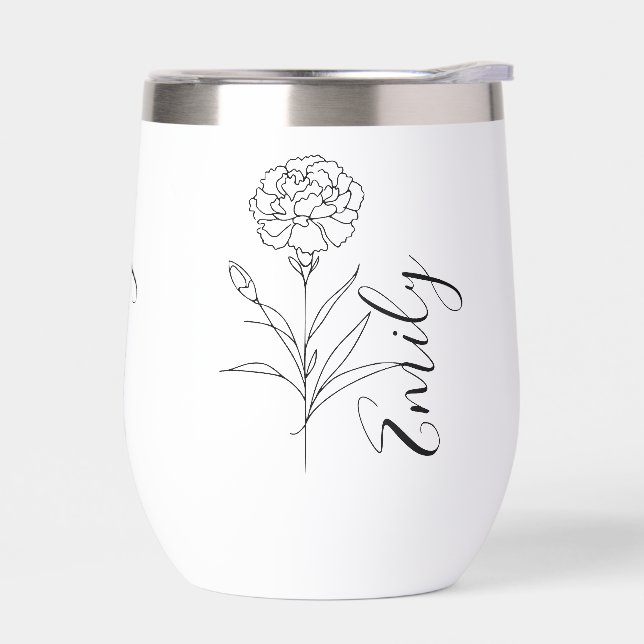Personalised January Carnation Birth Flower  (Left)