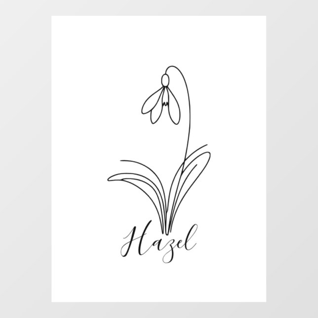 Personalised January snowdrop Birth Flower  (Sheet)