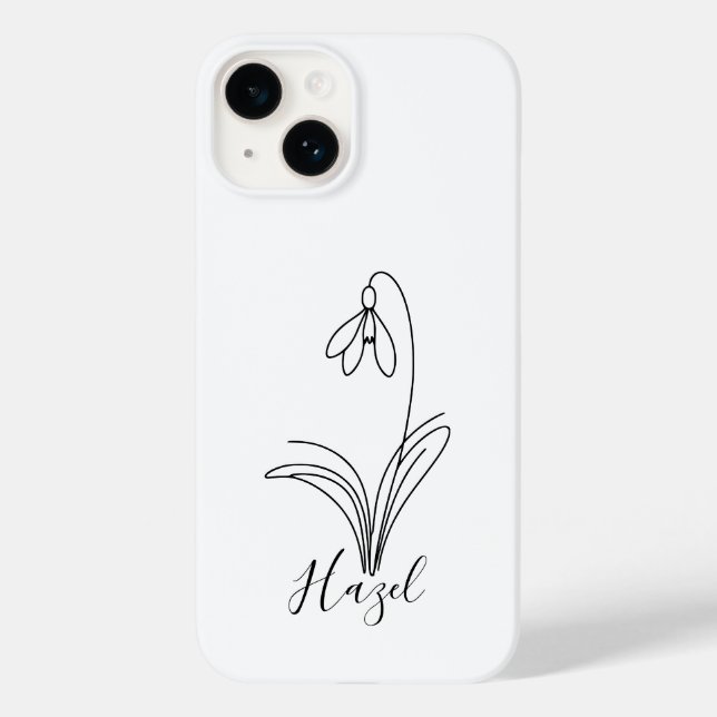 Personalised January snowdrop Birth Flower  Case-Mate iPhone Case (Back)