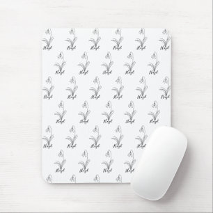 Personalised January snowdrop Birth Flower Mouse Pad