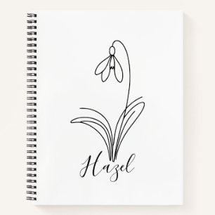 Personalised January snowdrop Birth Flower  Notebook
