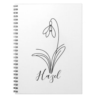 Personalised January snowdrop Birth Flower Notebook