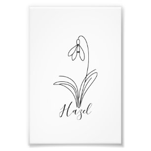 Personalised January snowdrop Birth Flower Photo Print