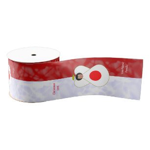 Personalised Japan Angel Flag Black Hair Red White Grosgrain Ribbon