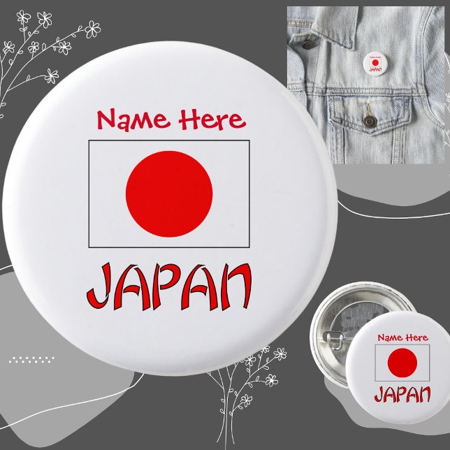 Personalised Japan Flag Heritage Button Pin (Creator Uploaded)
