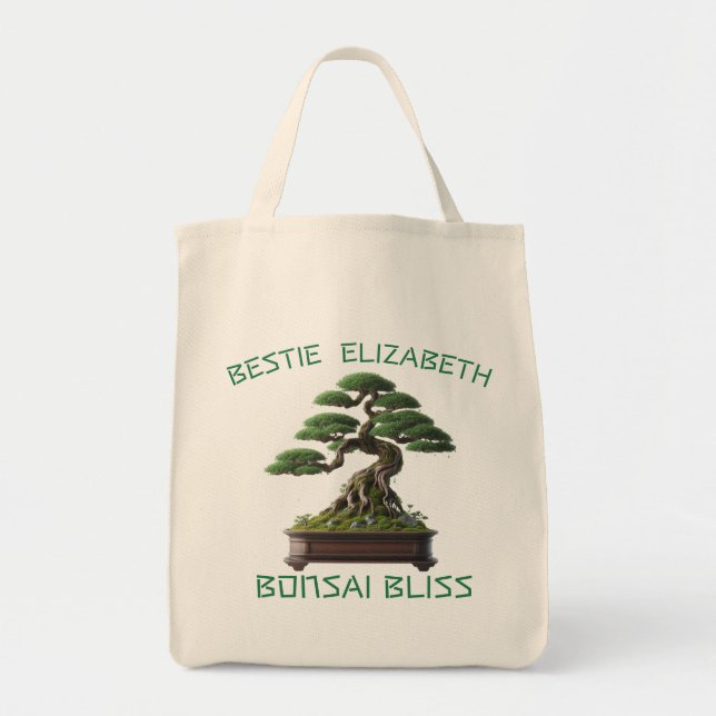 Personalised Japanese Bonsai Tree Orintal Art  Tote Bag (Front)