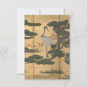 Personalised Japanese Cranes Classic Art Thank You Card