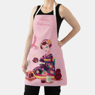 Personalised Japanese Tea Ceremony, Crane Apron