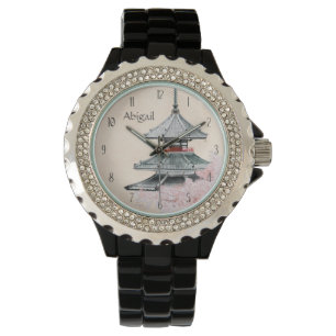 Personalised Japanese Temple Cherry Blossoms Japan Watch