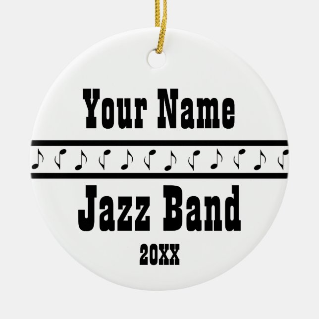 Personalised Jazz Band Music Ornament Keepsake (Front)