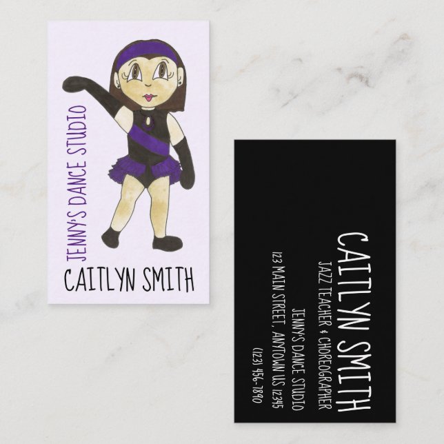 Personalised Jazz Dance Teacher Choreographer Business Card (Front/Back)