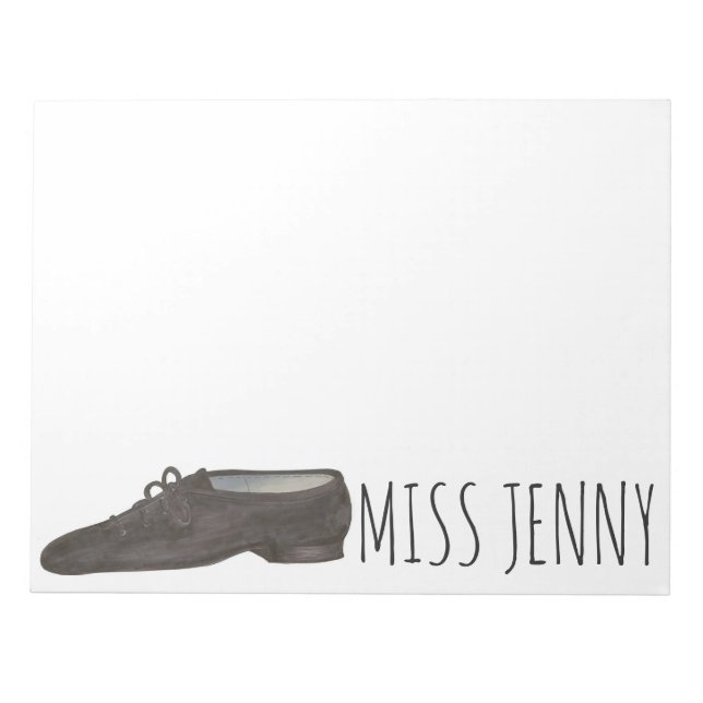 Personalised Jazz Shoe Dance Teacher Notepad (Front)