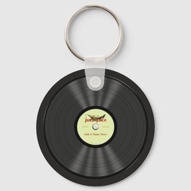 Personalised Jazz Vinyl Record Key Ring (Front)