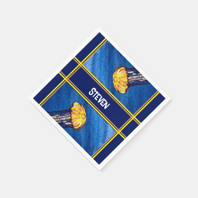 Personalised Jellyfish Napkin (Corner)