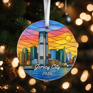 Personalised Jersey City Acrylic Ornament, Custom Ornament