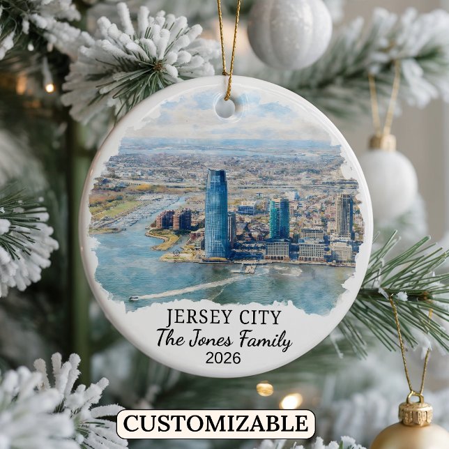 Personalised Jersey City, Custom New Jersey Ceramic Ornament (Creator Uploaded)