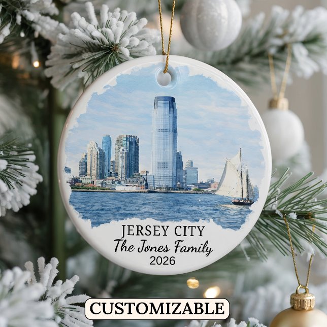 Personalised Jersey City, Custom New Jersey Ceramic Ornament (Creator Uploaded)