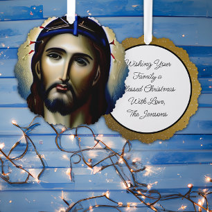 Personalised Jesus Christmas Religious Christian Tree Decoration Card