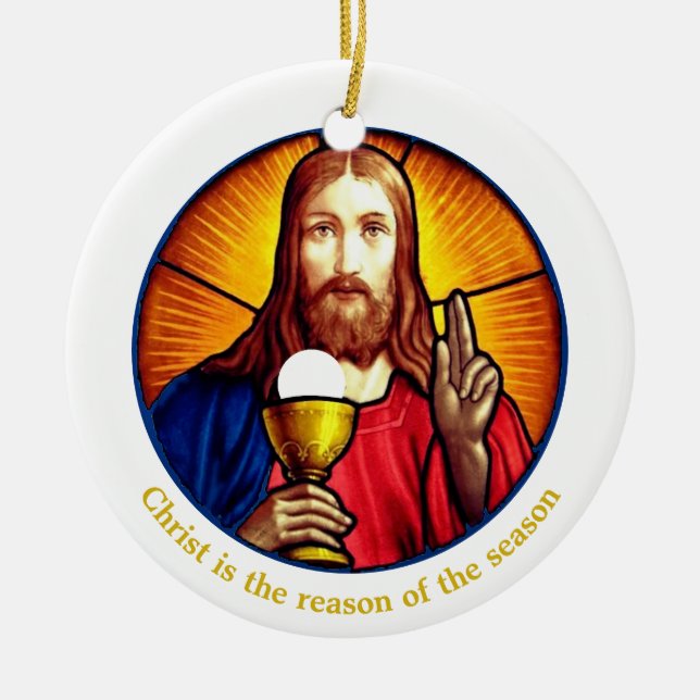 Personalised Jesus Image Ceramic Ornament (Front)
