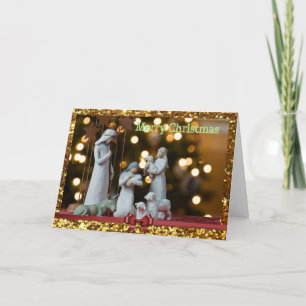 Personalised Jesus & The Shepherds Christmas Card