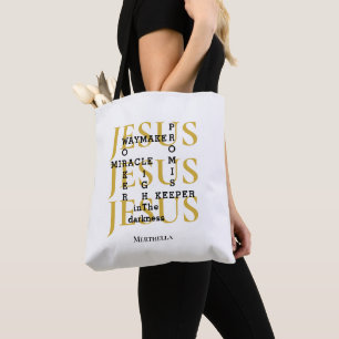 Personalised JESUS Waymaker Christian Tote Bag