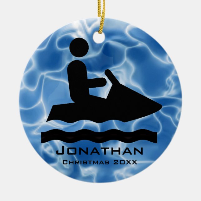 Personalised Jet Ski Ornament (Front)