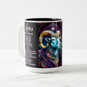 Personalised Jewel Galaxy Zodiac Aries Two-Tone Coffee Mug