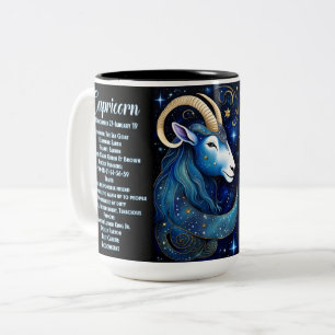 Personalised Jewel Galaxy Zodiac Capricorn Two-Tone Coffee Mug