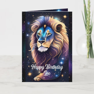Personalised Jewel Galaxy Zodiac Leo Card