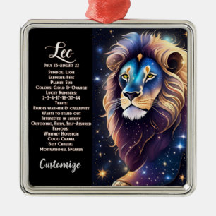 Personalised Jewel Galaxy Zodiac Leo Metal Ornament
