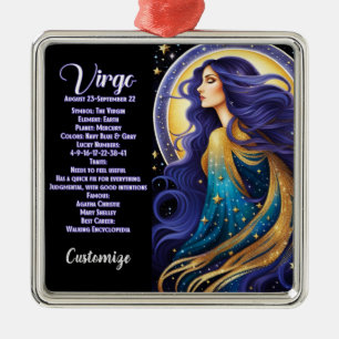 Personalised Jewel Galaxy Zodiac Virgo Metal Ornament