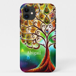 Personalised Jewel Tone Tree of Life Beautiful iPhone 11 Case