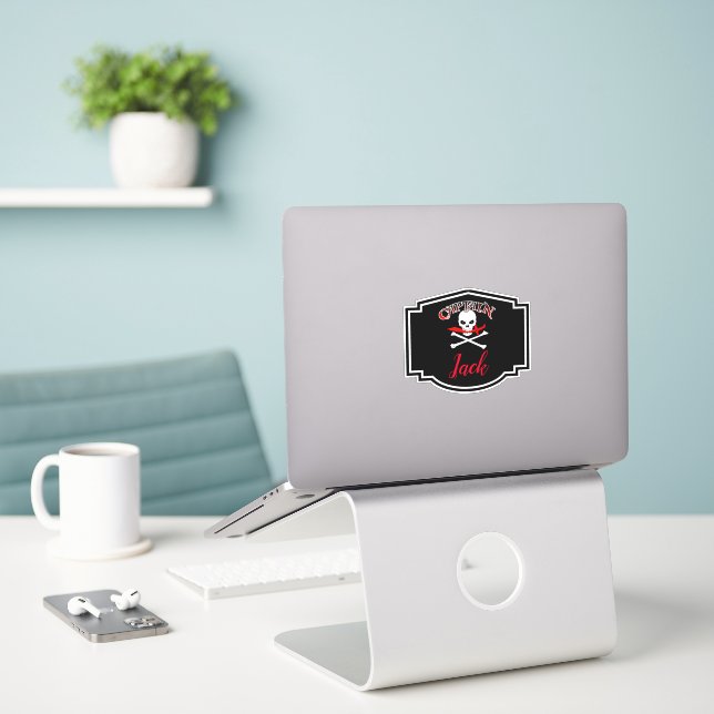 Personalised Jolly Roger (Cutlass) (Laptop On Desk)
