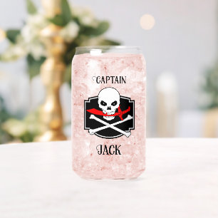 Personalised Jolly Roger (Cutlass) Can Glass