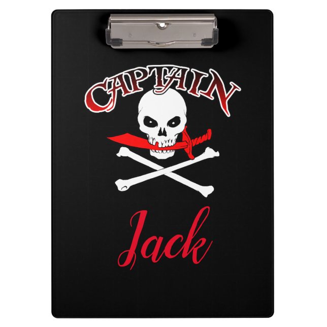 Personalised Jolly Roger (Cutlass)  Clipboard (Front)