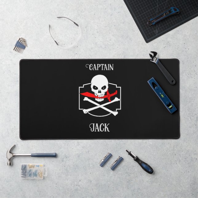 Personalised Jolly Roger (Cutlass)  Desk Mat (Workstation)