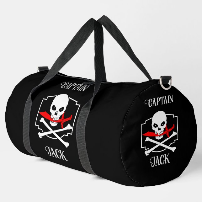 Personalised Jolly Roger (Cutlass)  Duffle Bag (Left Corner)