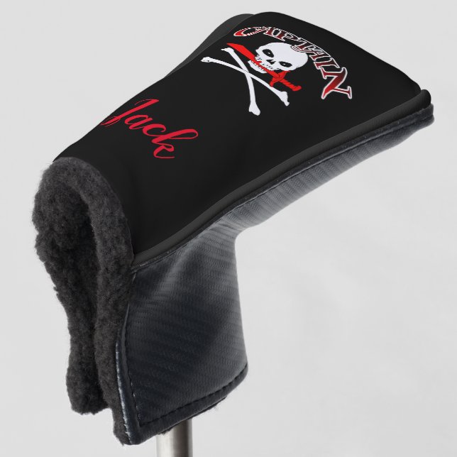 Personalised Jolly Roger (Cutlass) Golf Head Cover (3/4 Front)