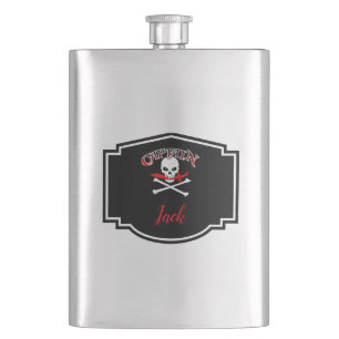 Personalised Jolly Roger (Cutlass)  Hip Flask