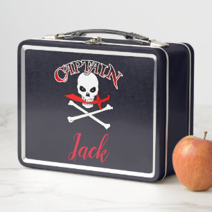 Personalised Jolly Roger (Cutlass) Metal Lunch Box