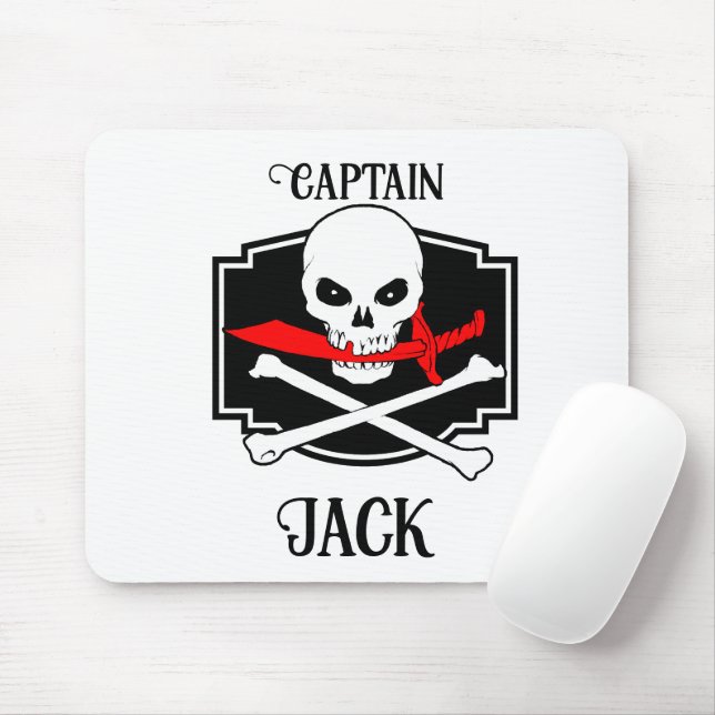 Personalised Jolly Roger (Cutlass)  Mouse Pad (With Mouse)