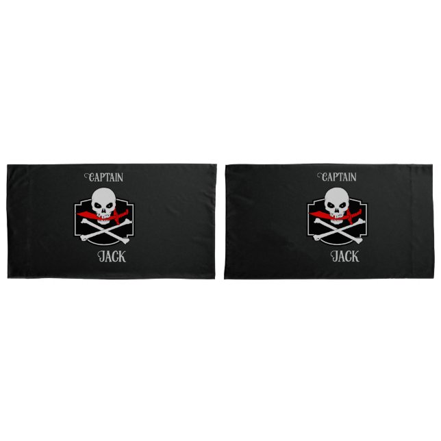 Personalised Jolly Roger (Cutlass)  Pillowcase (Front-Set)